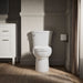 KOHLER K-25087-SST Kingston Two-piece elongated 1.28 gpf toilet with tank cover locks and antimicrobial finish, white -...