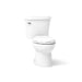 KOHLER K-25087-T Kingston Two-piece elongated 1.28 gpf toilet with tank cover locks, white