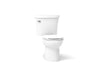 KOHLER K-25097-0 K-25097 Kingston Two-piece Round-front 1.28 GPF Toilet, white
