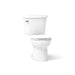 KOHLER K-25097-SS Kingston Two-piece round-front 1.28 gpf toilet with antimicrobial finish, white