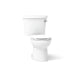 KOHLER K-25097-SSTR Kingston Two-piece round-front 1.28 gpf toilet with right-hand trip lever, tank cover locks and...