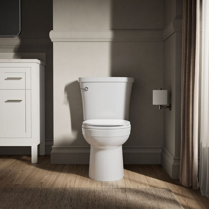 KOHLER K-25097-T Kingston Two-piece round-front 1.28 gpf toilet with tank cover locks, white - view 5
