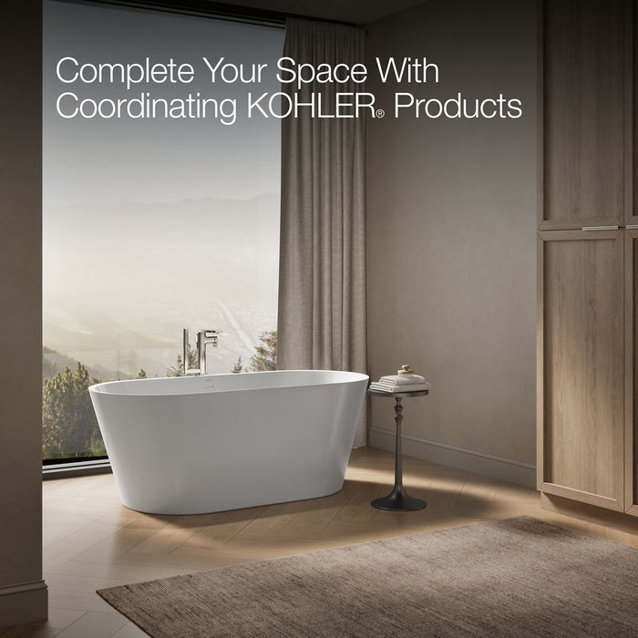 KOHLER K-25165-0 K-25165 Evok 66" x 30" Freestanding Bath with Center Toe-tap Drain, white - view 4