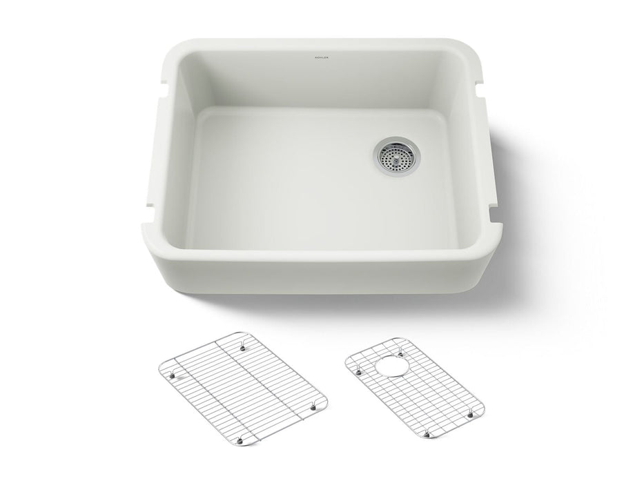 KOHLER K-25766 Ironridge 28" undermount single-bowl farmhouse kitchen sink, dune