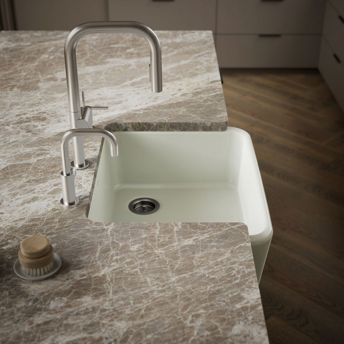 KOHLER K-25766 Ironridge 28" undermount single-bowl farmhouse kitchen sink, dune - view 3