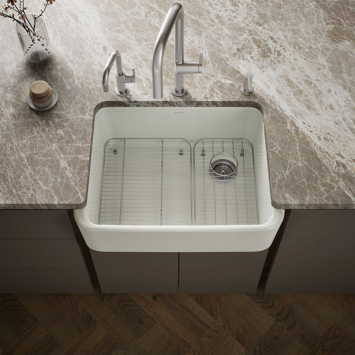 KOHLER K-25766 Ironridge 28" undermount single-bowl farmhouse kitchen sink, dune - view 4