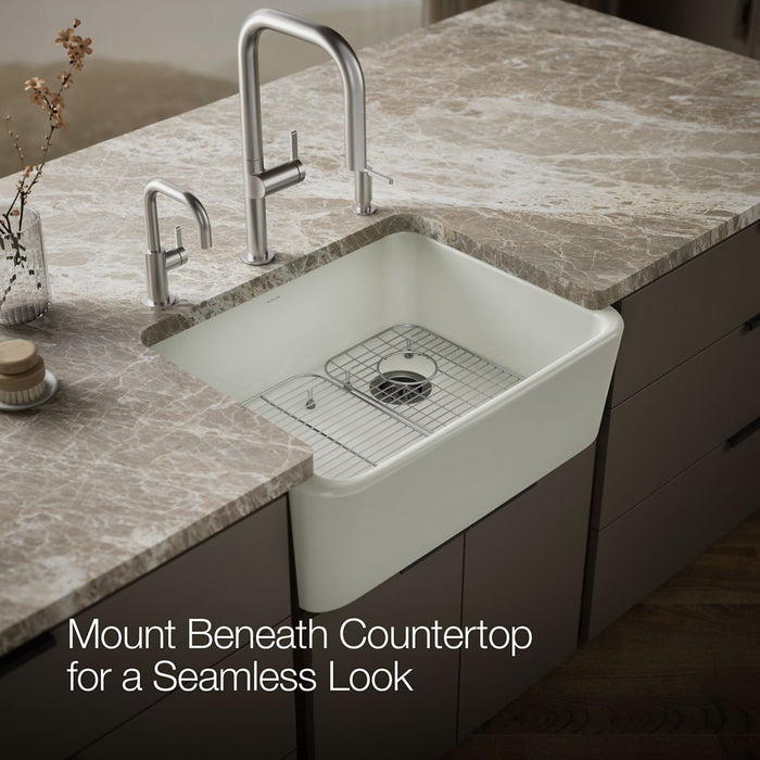 KOHLER K-25766 Ironridge 28" undermount single-bowl farmhouse kitchen sink, dune - view 5