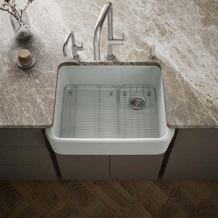 KOHLER K-25766 Ironridge 28" undermount single-bowl farmhouse kitchen sink, ice grey - view 4