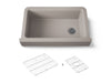KOHLER K-25784 Cairn Undermount single-bowl farmhouse kitchen sink, matte taupe