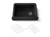 KOHLER K-25785 Cairn 29-3/4" undermount single-bowl farmhouse kitchen sink with short apron, matte black