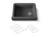 KOHLER K-25785 Cairn 29-3/4" undermount single-bowl farmhouse kitchen sink with short apron, matte graphite