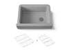 KOHLER K-25785 Cairn 29-3/4" undermount single-bowl farmhouse kitchen sink with short apron, matte grey