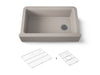 KOHLER K-25786 Cairn 34" undermount single-bowl farmhouse kitchen sink, matte taupe