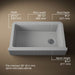 KOHLER K-25788 Cairn 34" undermount single-bowl farmhouse kitchen sink with fluted design, matte grey - view 4