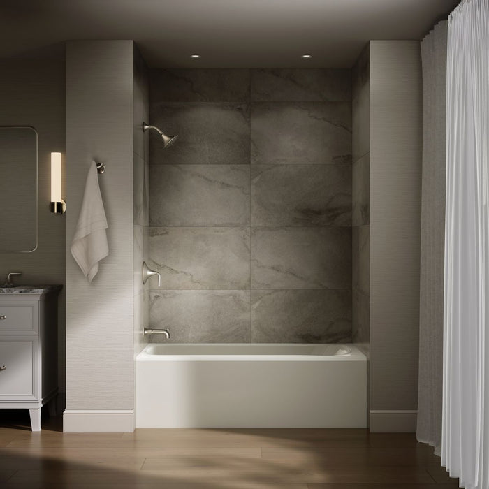 KOHLER K-25830-LA Avec 60" x 30" alcove bath, left drain, biscuit - view 4