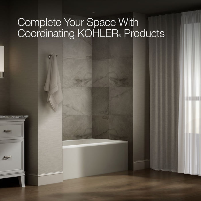 KOHLER K-25831-LA Avec 60" x 32" alcove bath, left drain, biscuit - view 3