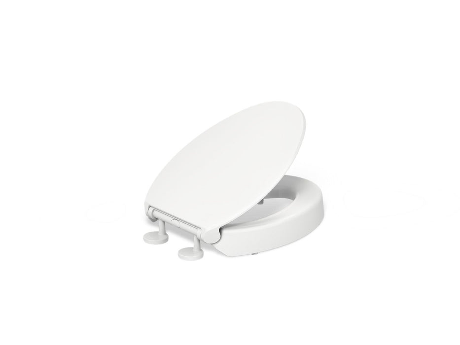 KOHLER K-25875 Hyten Elevated Quiet-Close elongated toilet seat, white