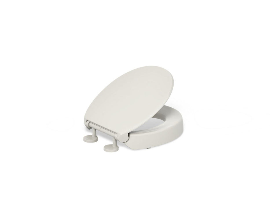 KOHLER K-25876 Hyten Elevated Quiet-Close round-front toilet seat, almond