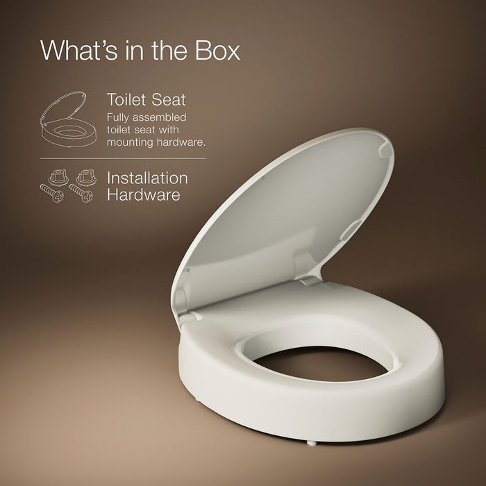 KOHLER K-25876 Hyten Elevated Quiet-Close round-front toilet seat, almond - view 5