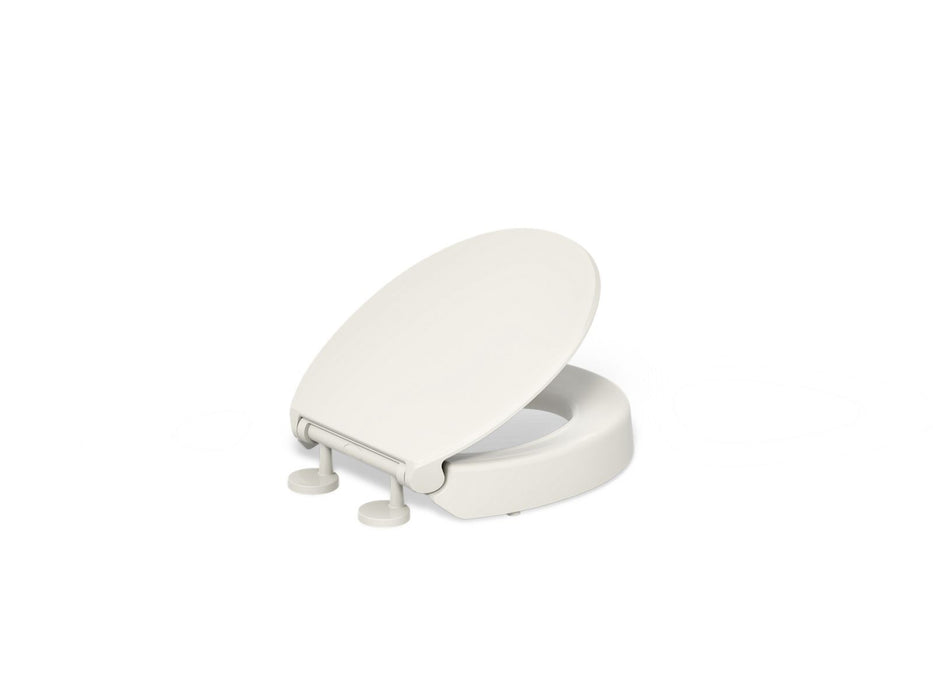 KOHLER K-25876 Hyten Elevated Quiet-Close round-front toilet seat, biscuit