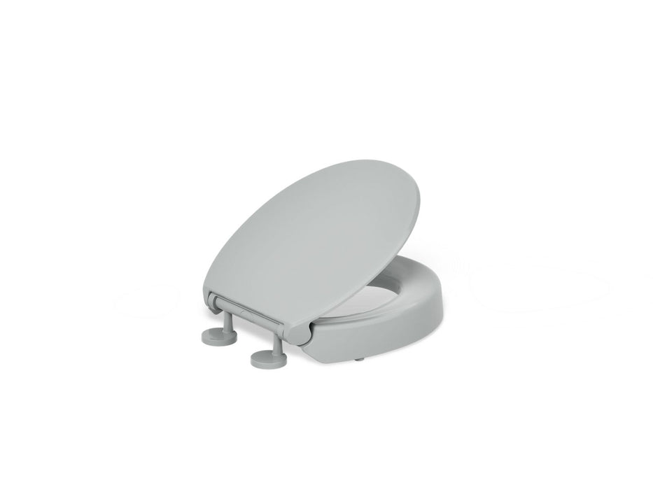 KOHLER K-25876 Hyten Elevated Quiet-Close round-front toilet seat, ice grey