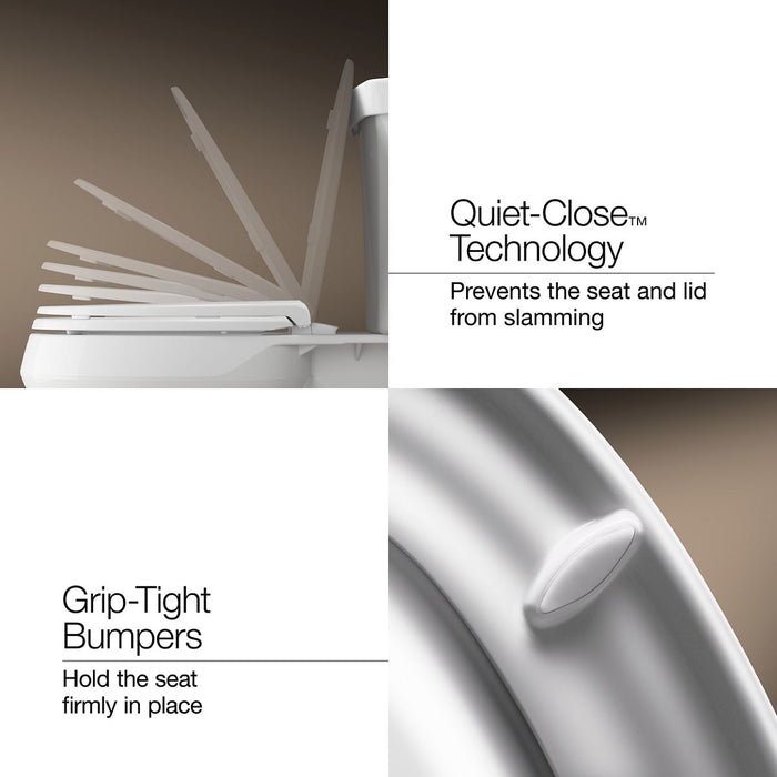 KOHLER K-25876 Hyten Elevated Quiet-Close round-front toilet seat, thunder grey - view 4