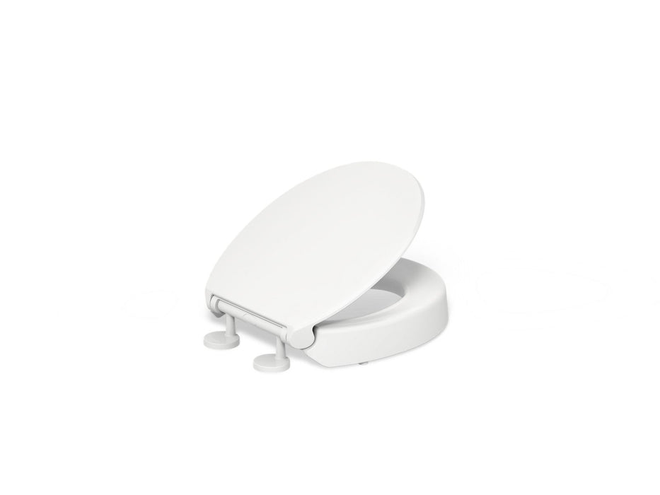 KOHLER K-25876 Hyten Elevated Quiet-Close round-front toilet seat, white