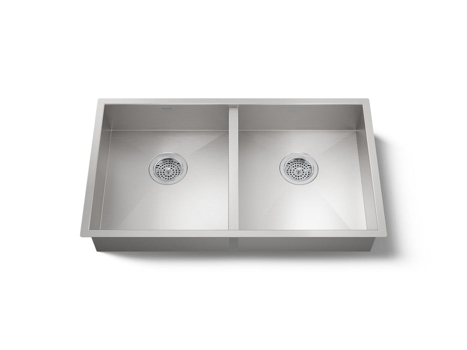 KOHLER K-25940 Vault 32" undermount double-bowl kitchen sink, stainless steel