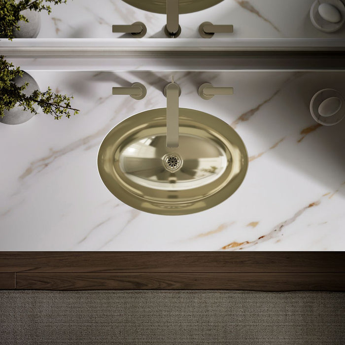 KOHLER K-2602 Rhythm 23-1/4" oval undermount bathroom sink, no overflow, mirror french gold - view 5