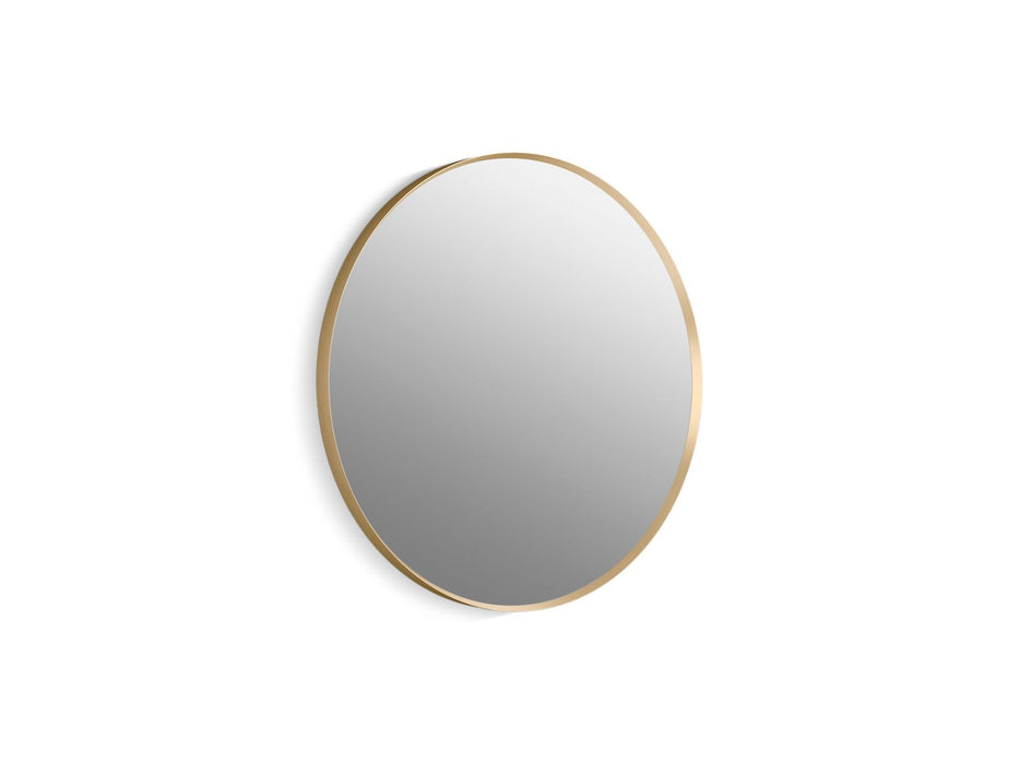 KOHLER K-26050 Essential 28" round framed mirror, moderne brushed gold