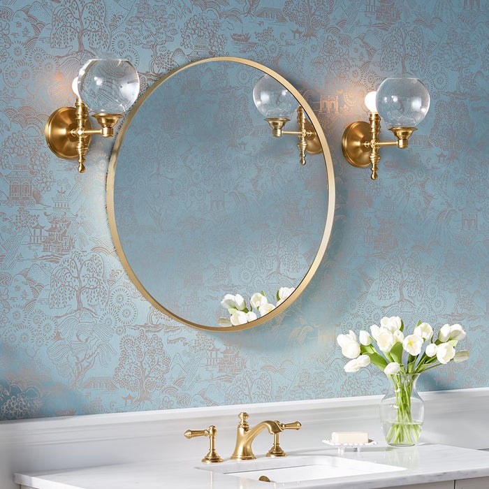 KOHLER K-26050 Essential 28" round framed mirror, moderne brushed gold - view 2