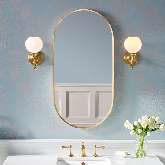 KOHLER K-26051 Essential 20" x 40" capsule framed mirror, moderne brushed gold - view 2