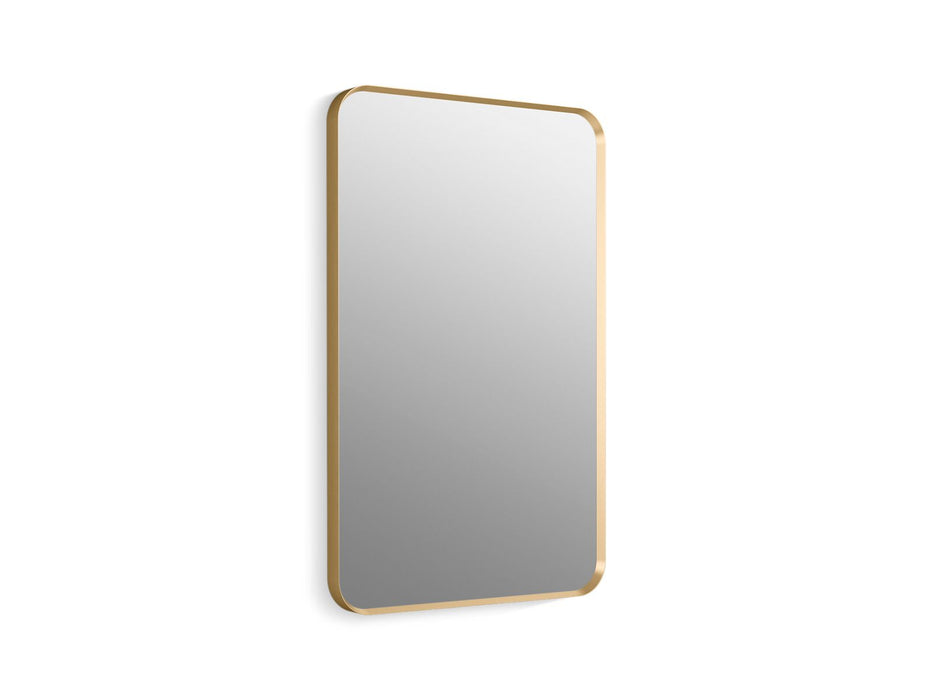 KOHLER K-26052 Essential 22" x 34" rectangular framed mirror, moderne brushed gold