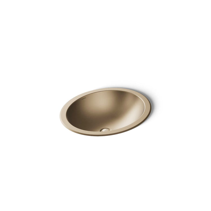 KOHLER K-2608-SU Bachata 20" oval drop-in/undermount bathroom sink, no overflow, vibrant brushed bronze - view 5