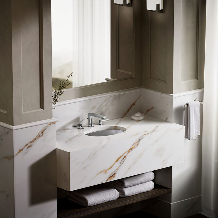 KOHLER K-2611-SU Bolero 16-3/4" oval drop-in/undermount bathroom sink, no overflow, not applicable - view 4