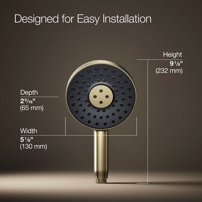 KOHLER K-26282 Statement Round Three-function Handshower, 2.5 GPM