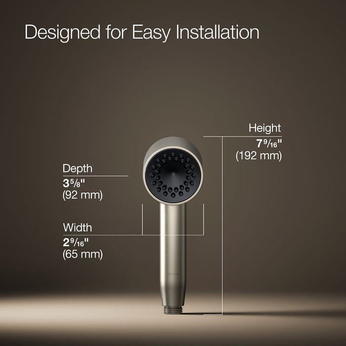 KOHLER K-26286 Statement Iconic Single-function Handshower, 2.5 GPM, vibrant brushed nickel - view 4