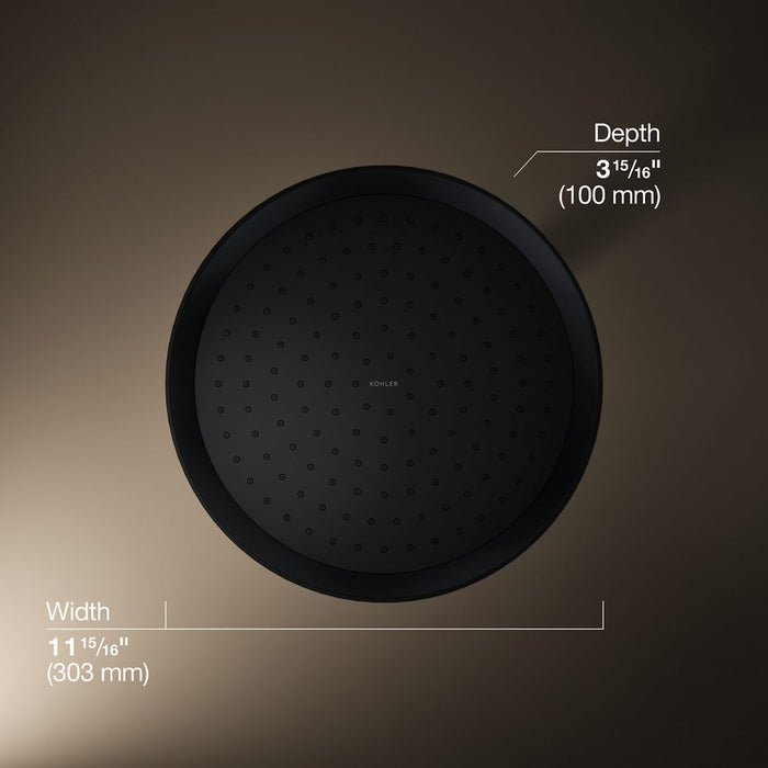 KOHLER K-26291 Statement Round 12" Single-function Rainhead, 2.5 GPM