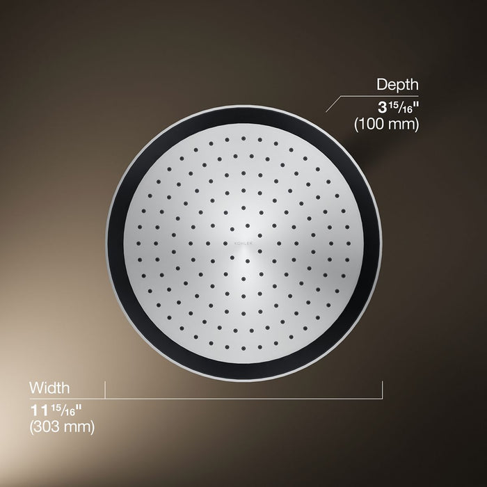 KOHLER K-26291 Statement Round 12" Single-function Rainhead, 2.5 GPM