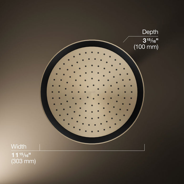 KOHLER K-26291 Statement Round 12" Single-function Rainhead, 2.5 GPM