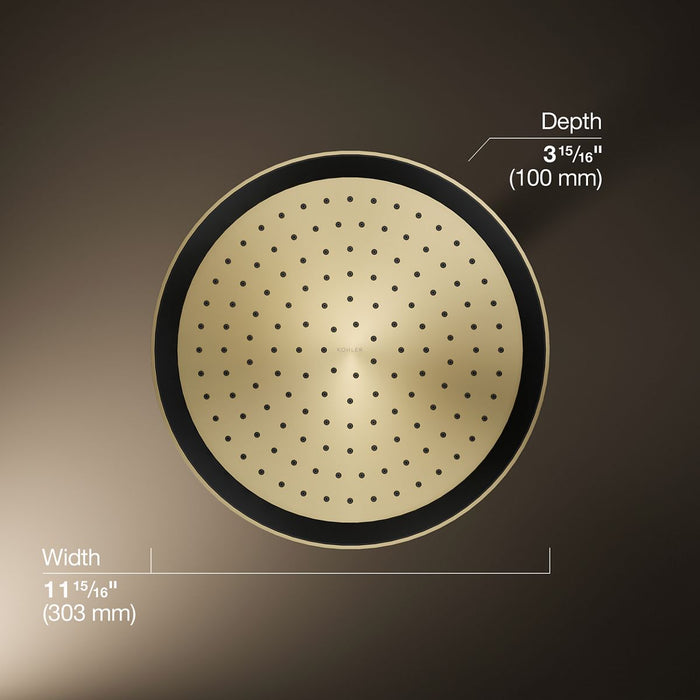 KOHLER K-26291 Statement Round 12" Single-function Rainhead, 2.5 GPM