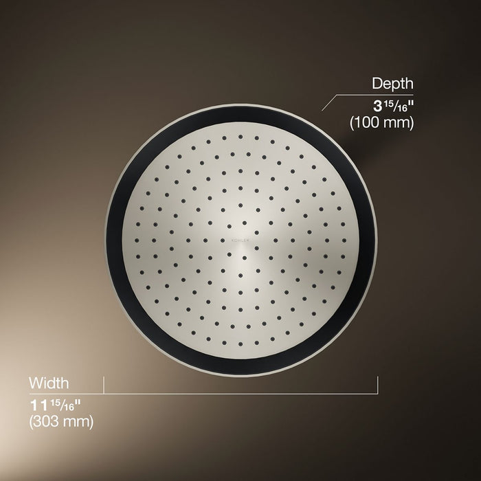 KOHLER K-26291 Statement Round 12" Single-function Rainhead, 2.5 GPM