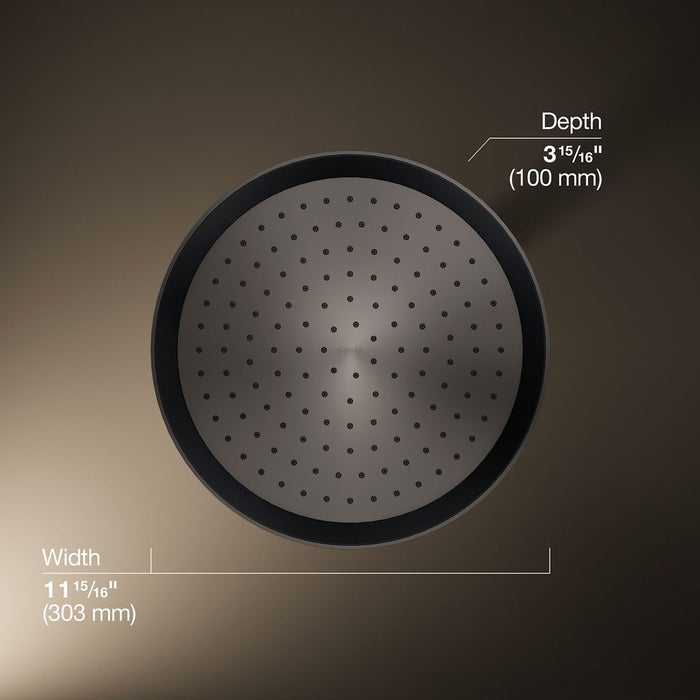 KOHLER K-26291 Statement Round 12" Single-function Rainhead, 2.5 GPM