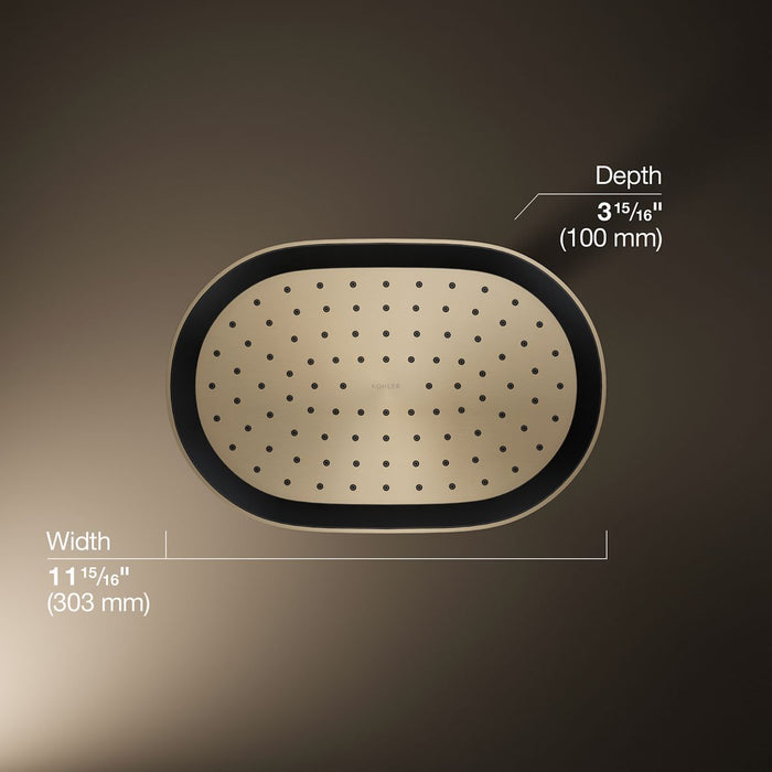 KOHLER K-26293 Statement Oblong 12" Single-function Rainhead, 2.5 GPM