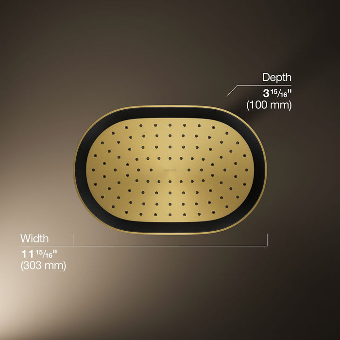 KOHLER K-26293 Statement Oblong 12" Single-function Rainhead, 2.5 GPM
