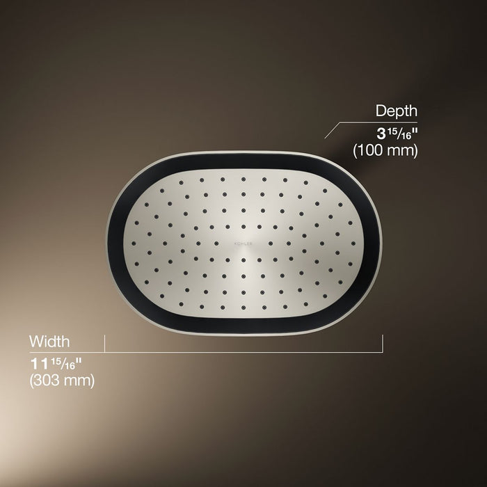 KOHLER K-26293 Statement Oblong 12" Single-function Rainhead, 2.5 GPM