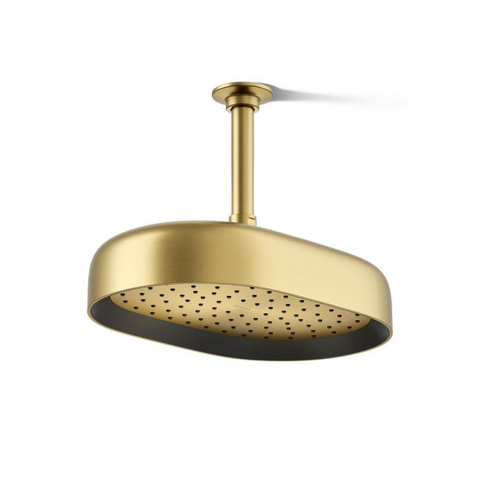 KOHLER K-26293-G Statement Oblong 12" single-function rainhead, 1.75 gpm, vibrant brushed moderne brass - view 4