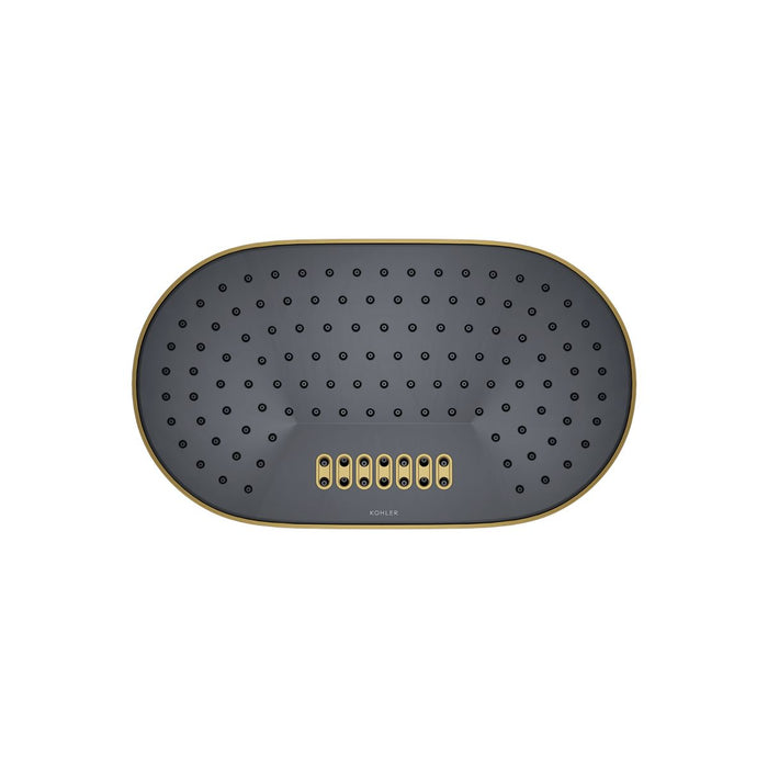 KOHLER K-26295-G Statement Oblong 14" two-function rainhead, 1.75 gpm, vibrant brushed moderne brass - view 5