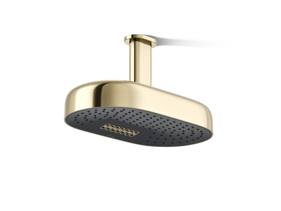 KOHLER K-26295-G Statement Oblong 14" two-function rainhead, 1.75 gpm, vibrant french gold