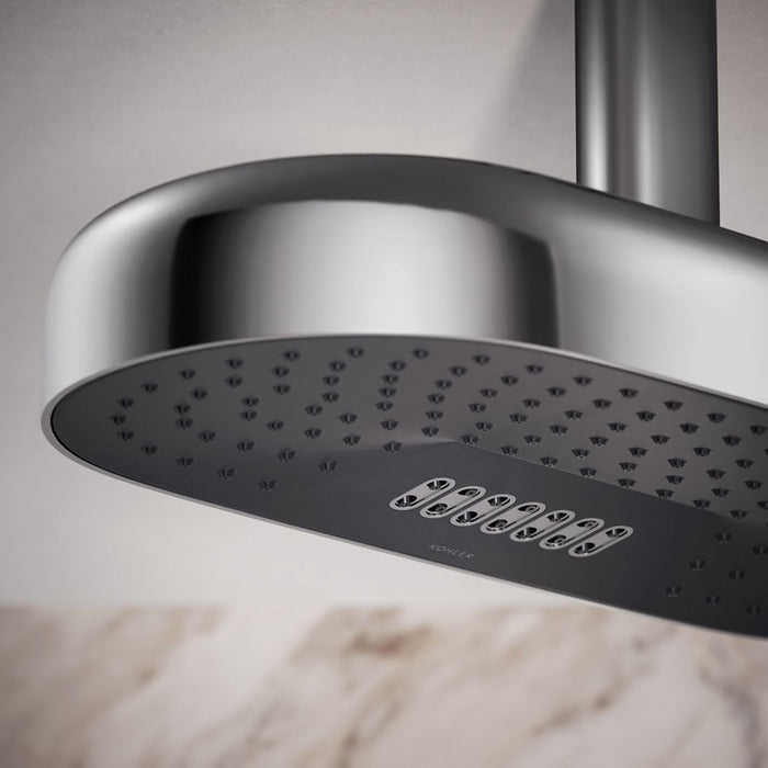 KOHLER Statement Oblong 18" two-function rainhead, 2.5 gpm